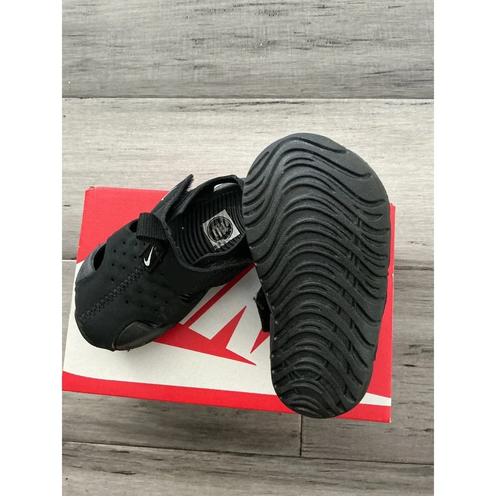 Nike Sunray Protect 2 TD Toddler Sandals Black White 943827-001 Size 4C